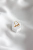 Adjustable Gold Steel Ring with White Mesh