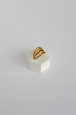 Anel em Aço Dourado Robusto Triplo