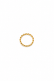 Thin, intertwined ring in gold or silver-plated steel.