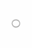 Thin, intertwined ring in gold or silver-plated steel.