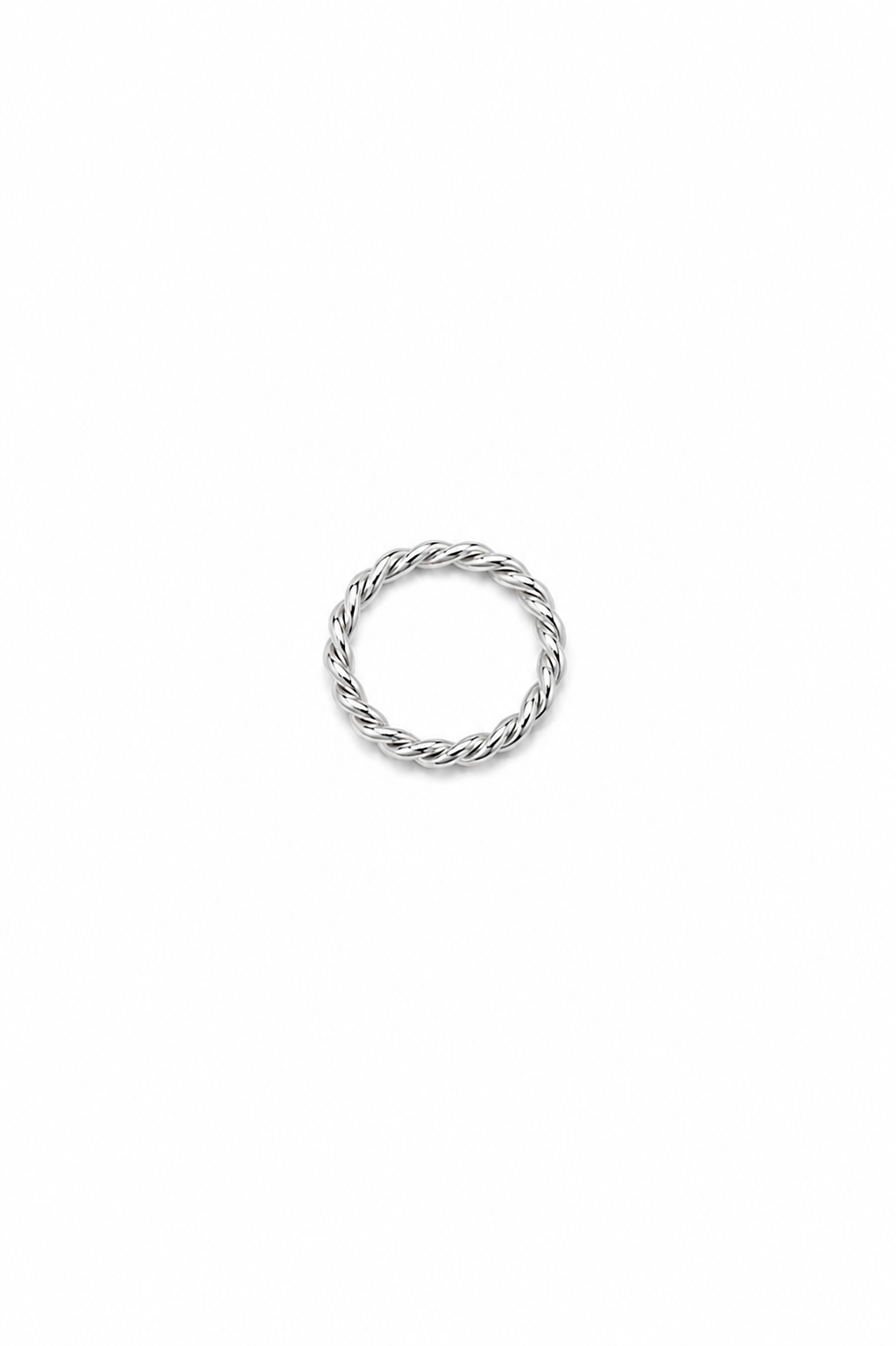 Thin, intertwined ring in gold or silver-plated steel.