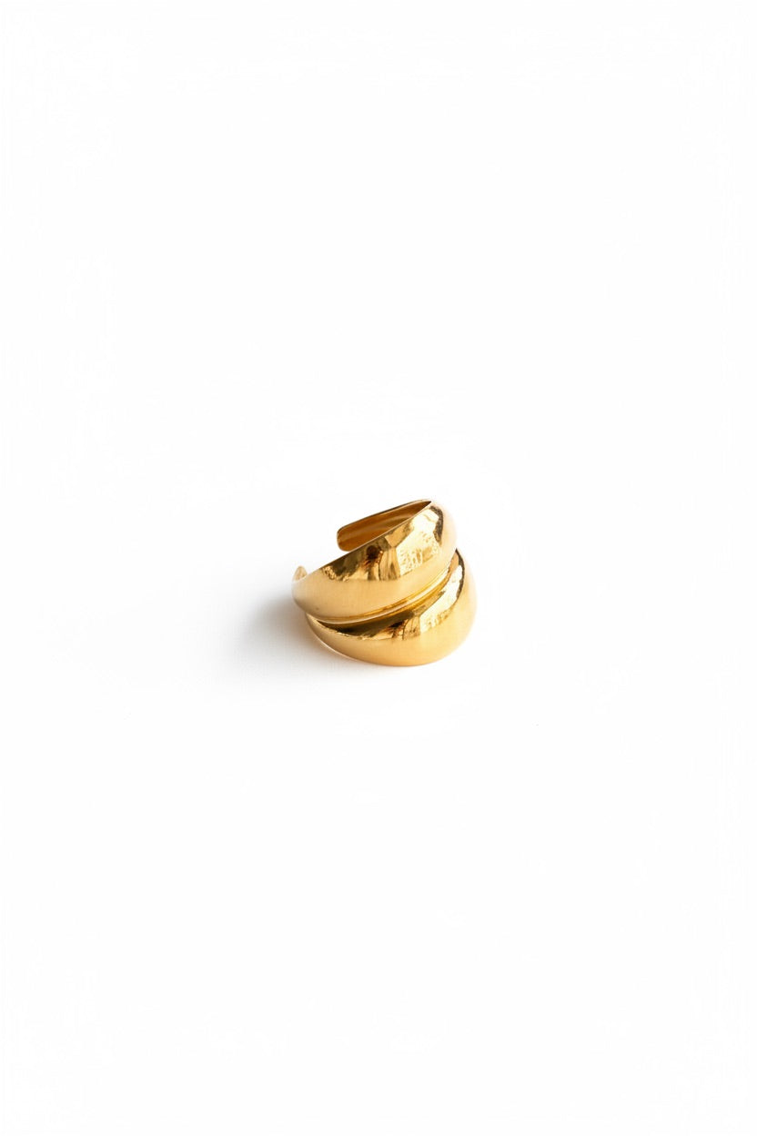 Anel em Aço Dourado ou Prateado Minimalista Largo