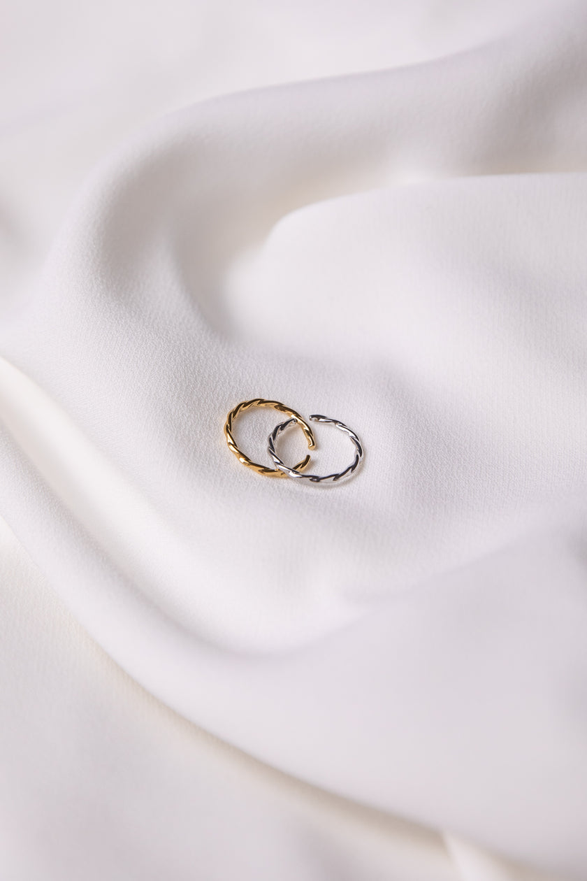 Anel em Aço Dourado ou Prateado com Torcido