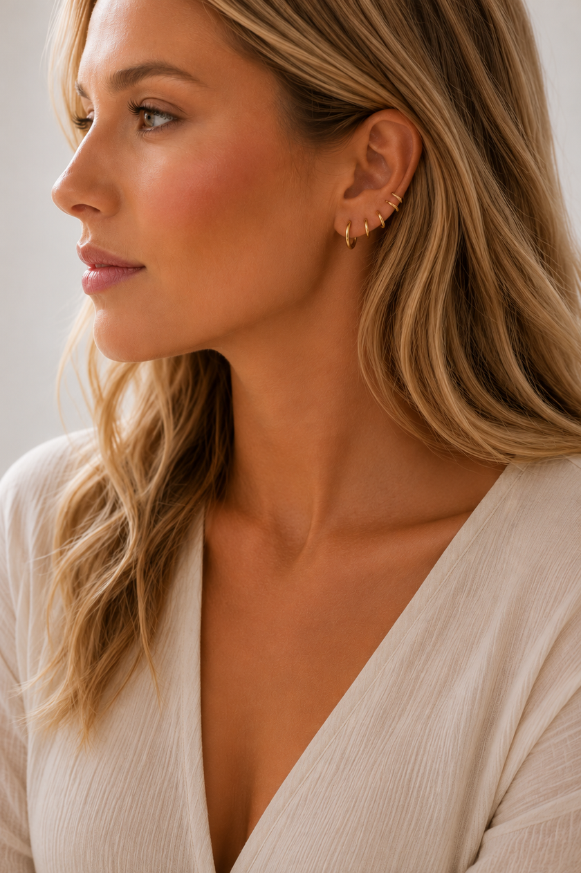 Simple Gold Steel Hoops in Various Sizes