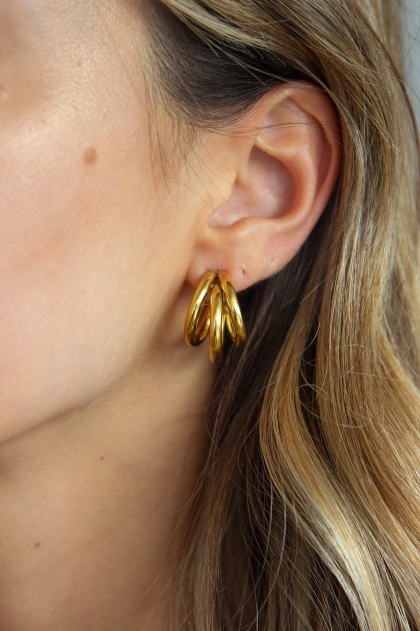 Argolas em Aço Douradas ou Prateadas Triplas