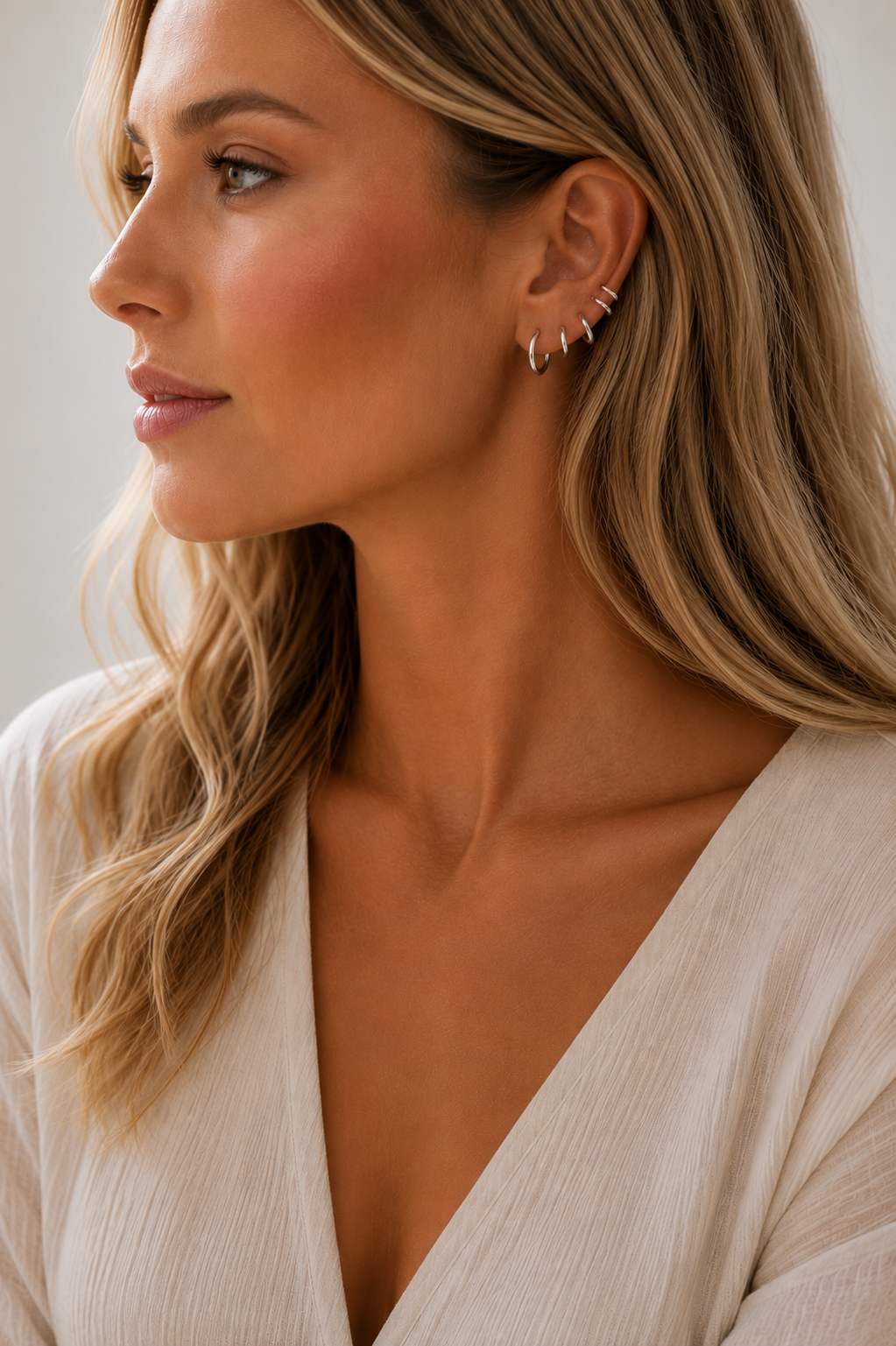Simple Silver Steel Hoops in Various Sizes