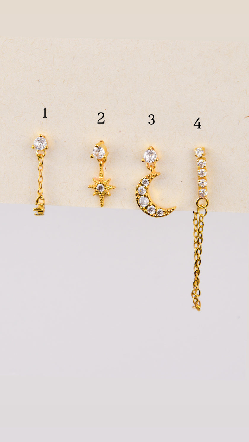 Brincos em Aço com Zircónias Brancas