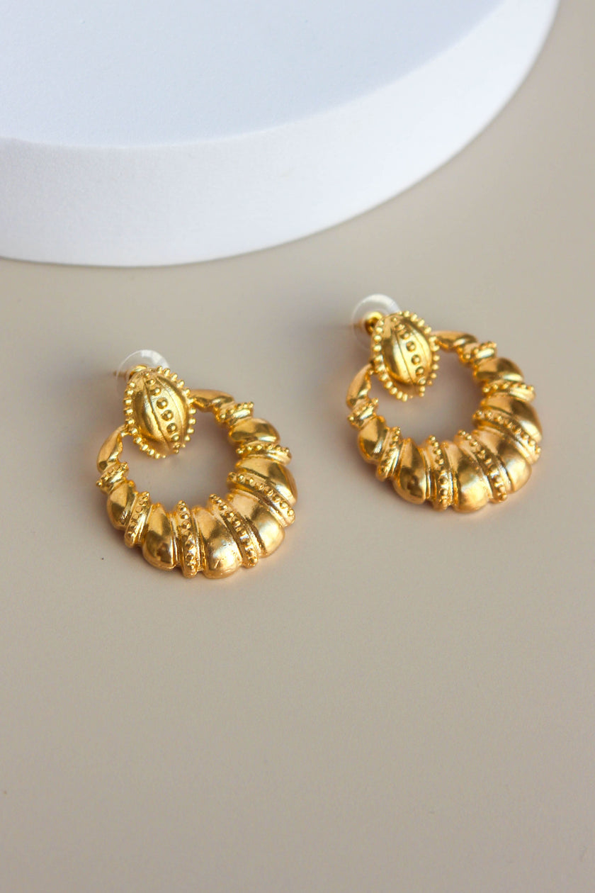 Brincos Grandes Vintage Trabalhados em Latão