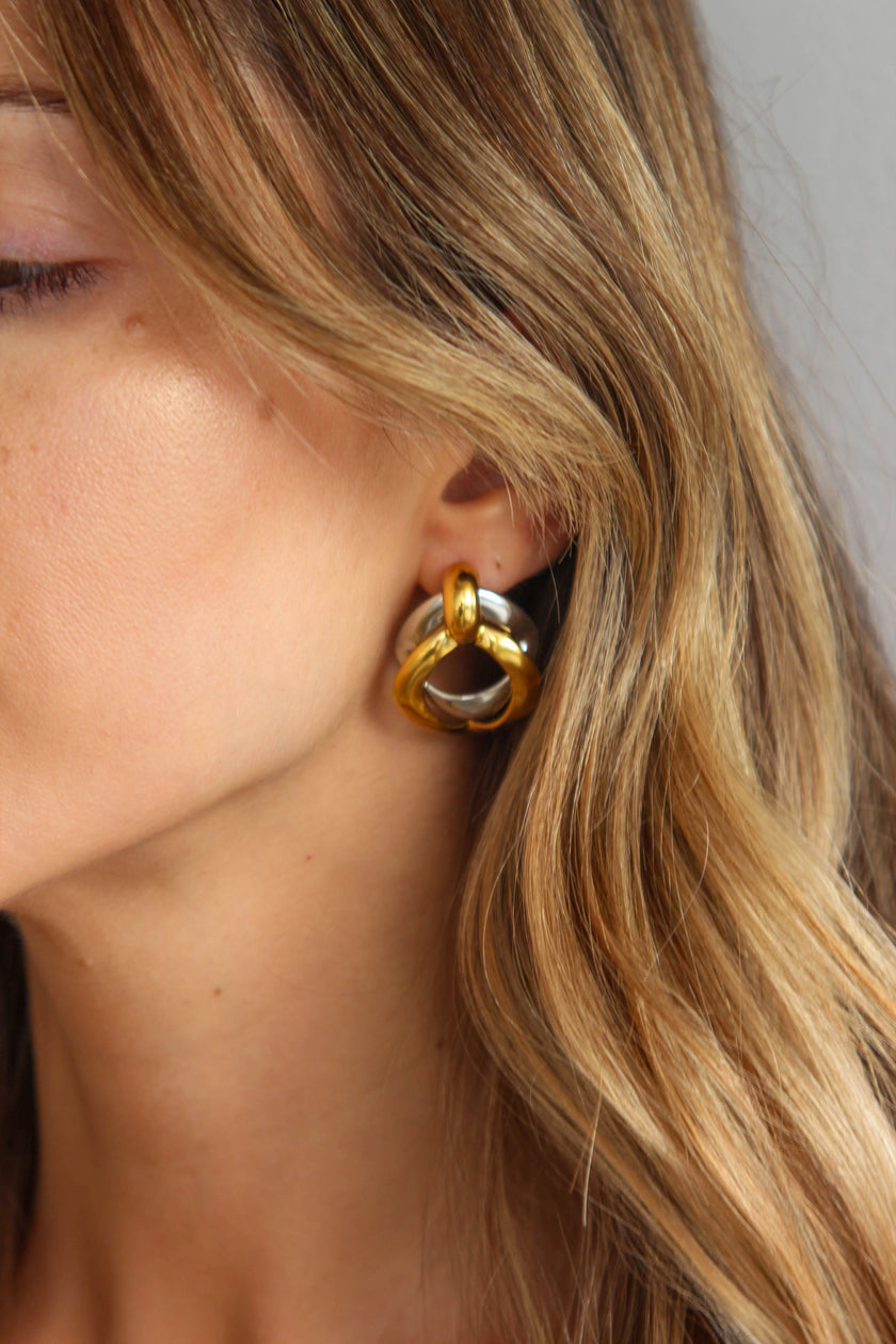 Brincos Vintage em Aço Dourados e Prateados