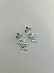 Long Gold Steel Flower Earrings