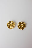 Round Gold-Plated Steel Earrings with Gold or Silver Texture