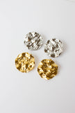 Round Gold-Plated Steel Earrings with Gold or Silver Texture