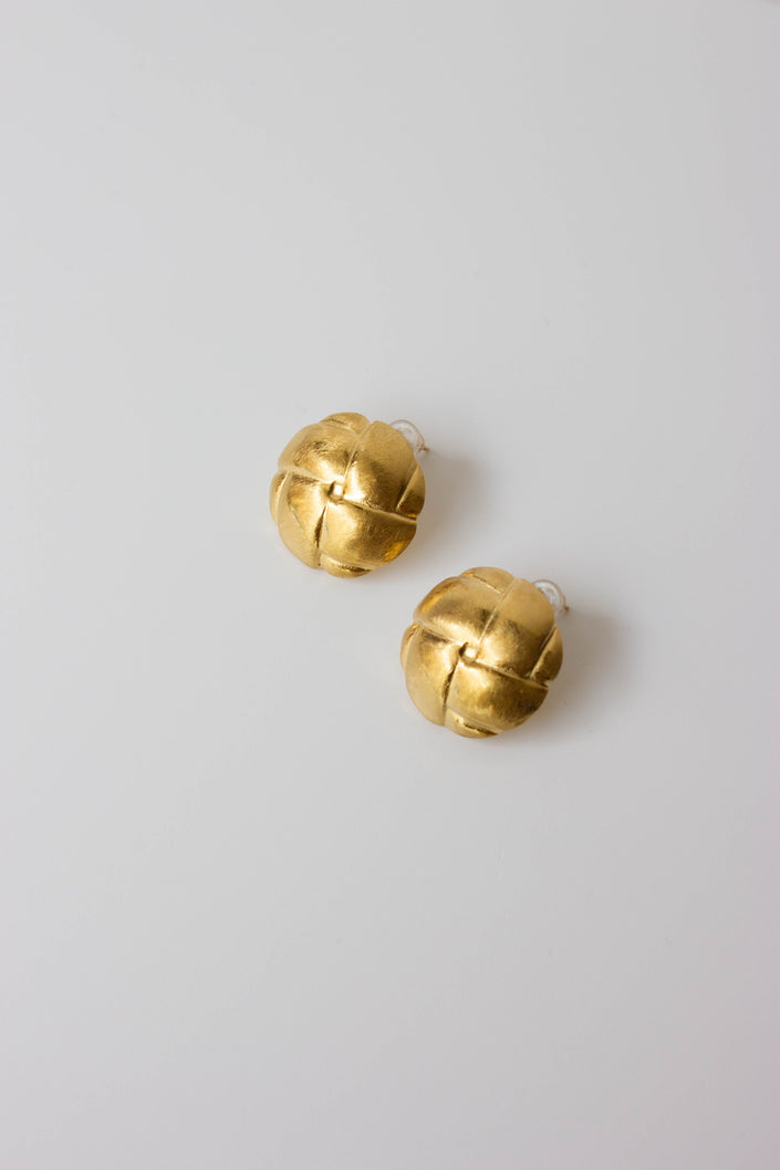 Large Round Gold or Silver Plated Steel Earrings