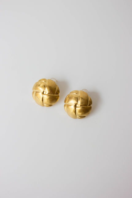 Large Round Gold or Silver Plated Steel Earrings