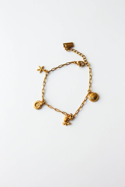 Charm Bracelet Minimalista com Elementos Marinhos