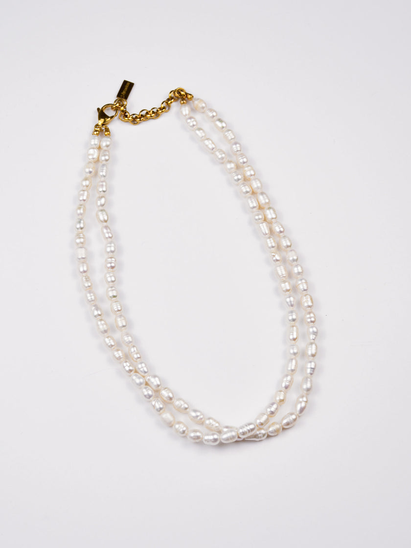 Colar de Pérolas Naturais Duplo