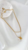 Colar em Aço Dourado com Madrepérola e Pendente Rectangular