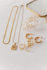 Colar em Aço Dourado com Pendente Rectangular Olho Preto