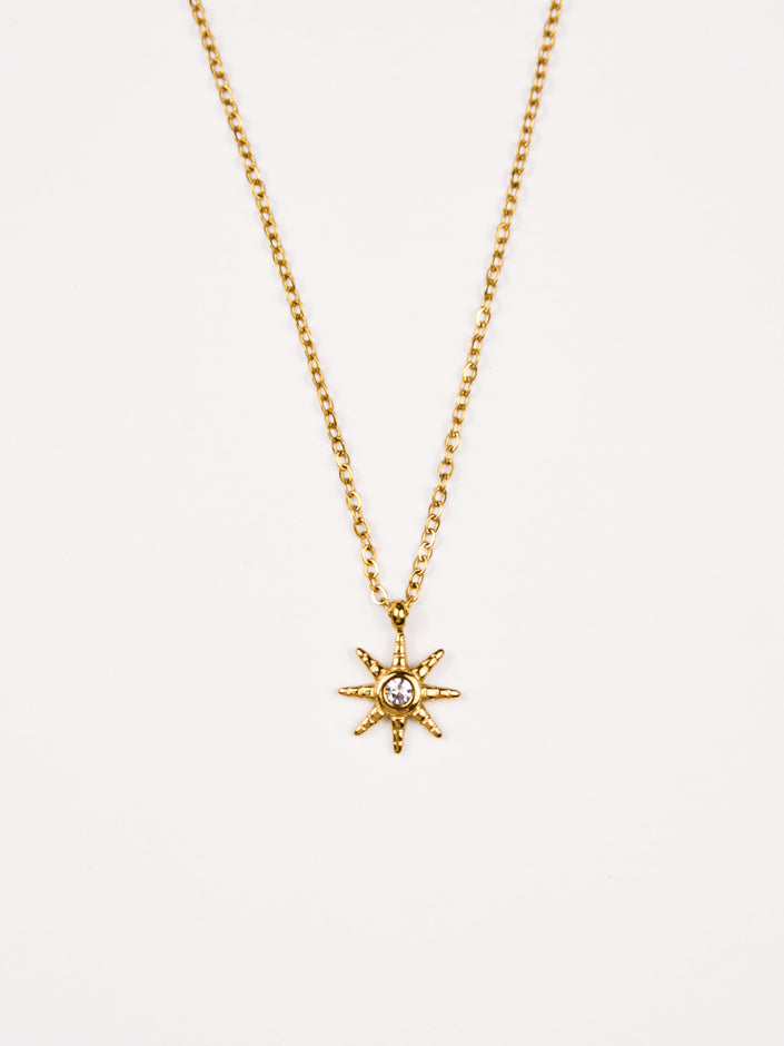 Colar em Aço com Estrela e Brilhante