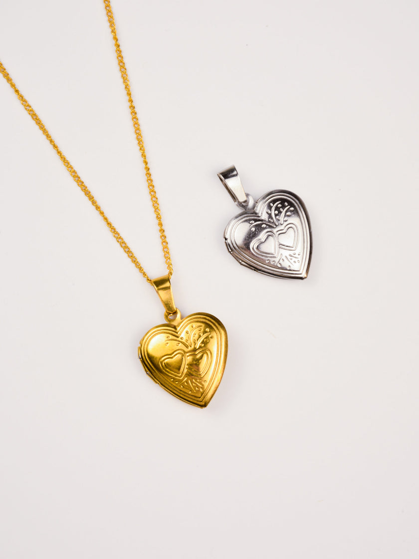Colar em Aço com Medalha Coração Pequeno para colocar fotografia