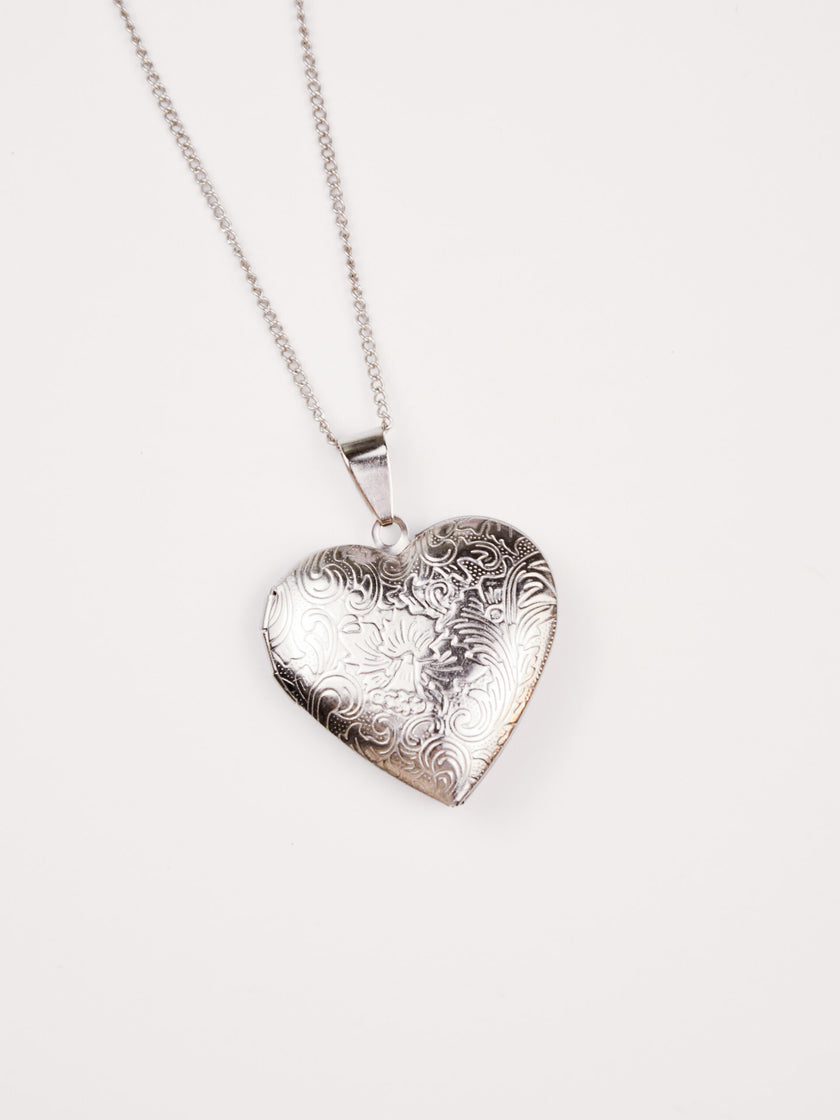 Colar em Aço com Medalha Coração para colocar fotografia
