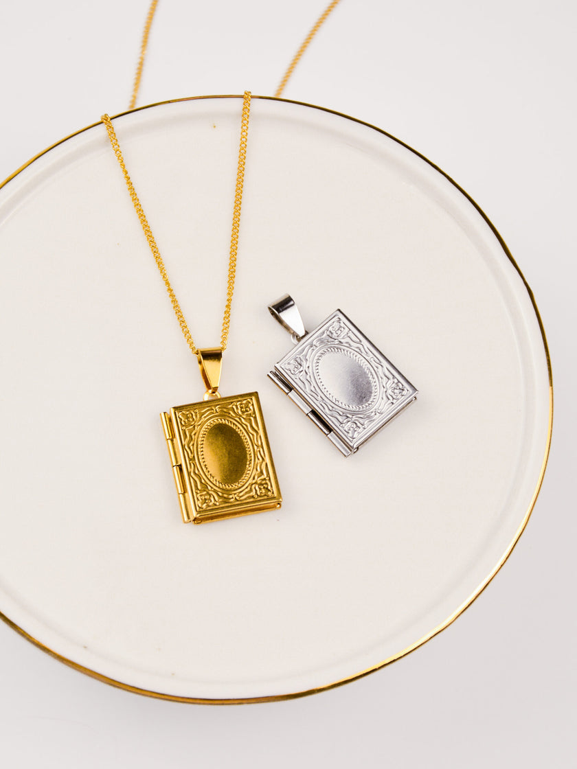 Colar em Aço com Medalha Rectangular para colocar fotografia