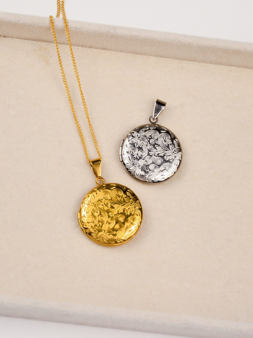 Colar em Aço com Medalha Redonda para colocar fotografia