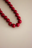 Colar Bordô com Bolas Grandes