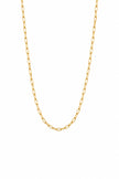 Short Gold Steel Necklace with Small Rectangular Mesh