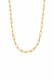 Short Rectangular Mesh Gold Steel Necklace