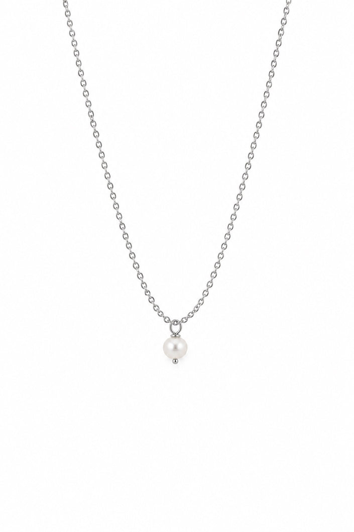Gold Plated Steel Necklace with Freshwater Pearl