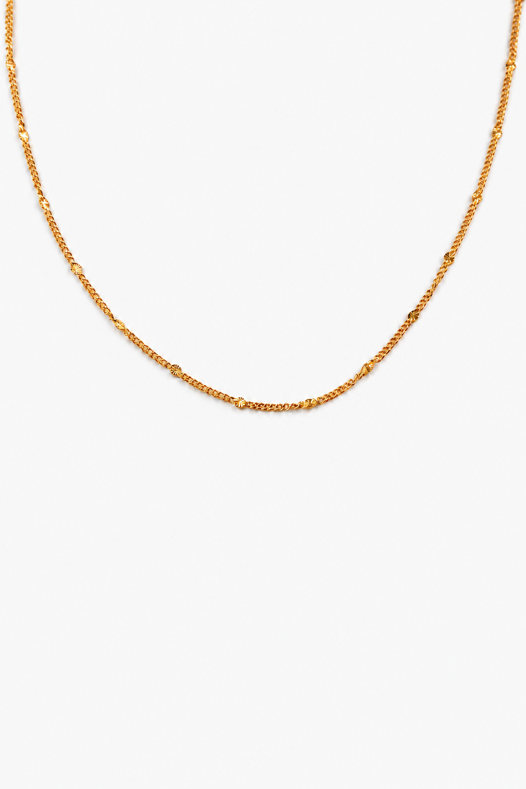 Colar em Aço Dourado Minimalista Achatado
