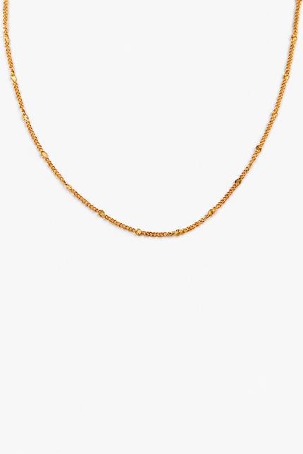 Colar em Aço Dourado Minimalista Achatado
