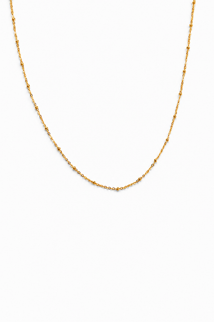 Colar em Aço Dourado Minimalista com Bolinhas