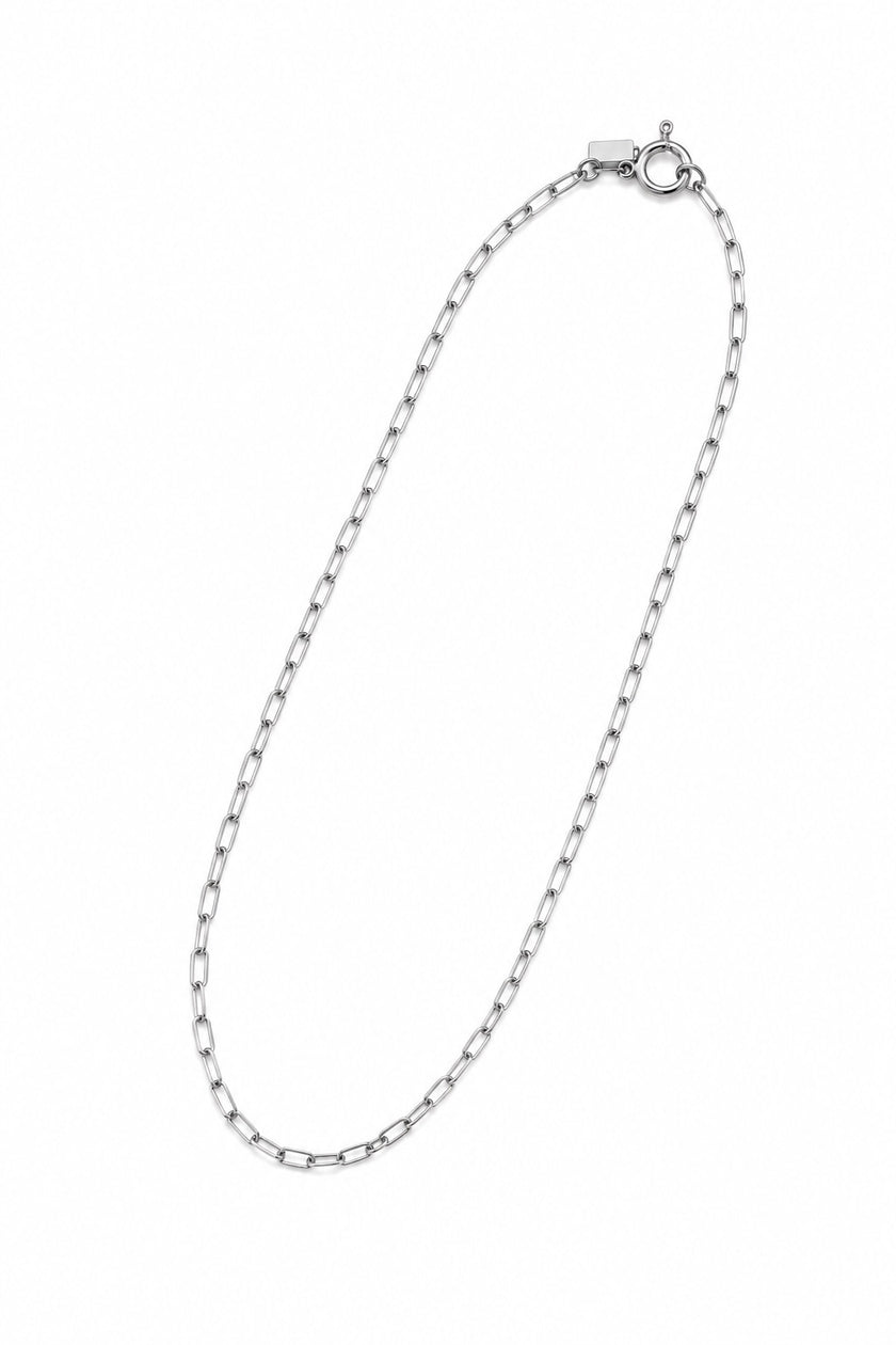 Short Gold Steel Necklace with Small Rectangular Mesh