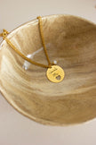 Colar em Aço Dourado Duplo com Frase 