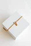Colar em Aço Dourado Duplo com Letra e Pérola Removíveis