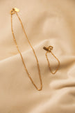 Colar em Aço Dourado Minimalista Achatado