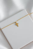 Colar em Aço Dourado com Cruz