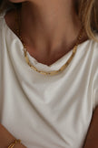 Colar em Aço Dourado ou Prateado com Elos Retangulares