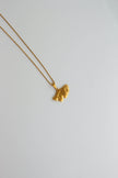 Colar em Aço Dourado ou Prateado com Folha de Ginkgo Biloba