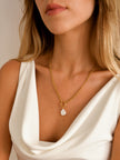 2 in 1 Double Steel Necklace with Removable Pearl