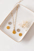 Steel Necklace with White Dots and Letter with Pearl