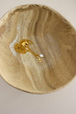 Colar em Aço com Trevo de Quatro Folhas e Pérola em Dourado ou Prateado
