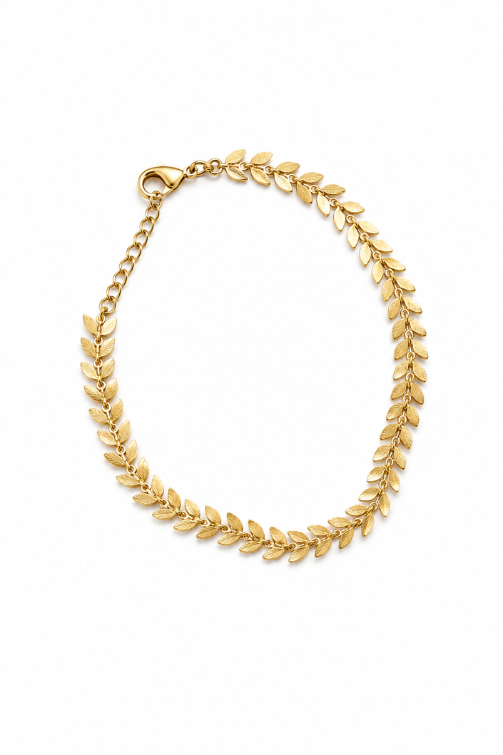 Colar ou Pulseira em Aço Dourada Escama Dourada