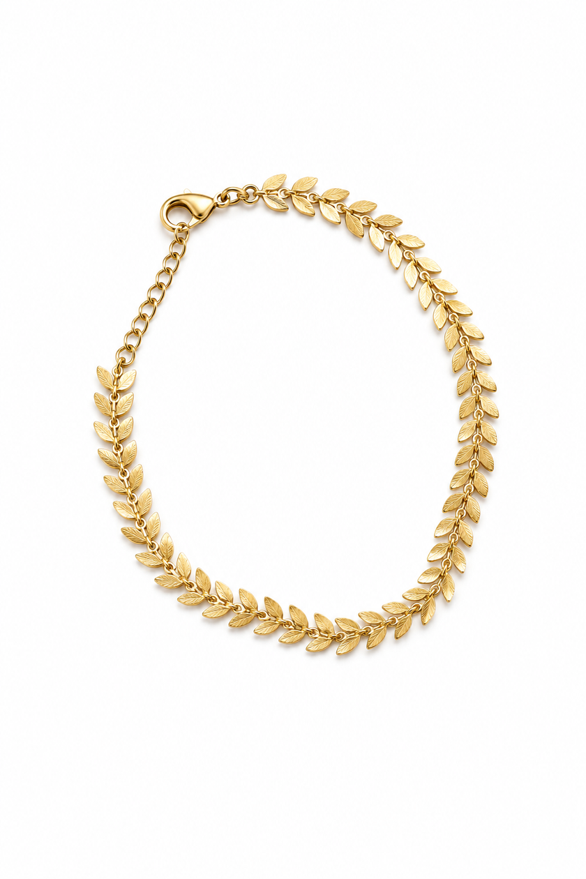 Colar ou Pulseira em Aço Dourada Escama Dourada