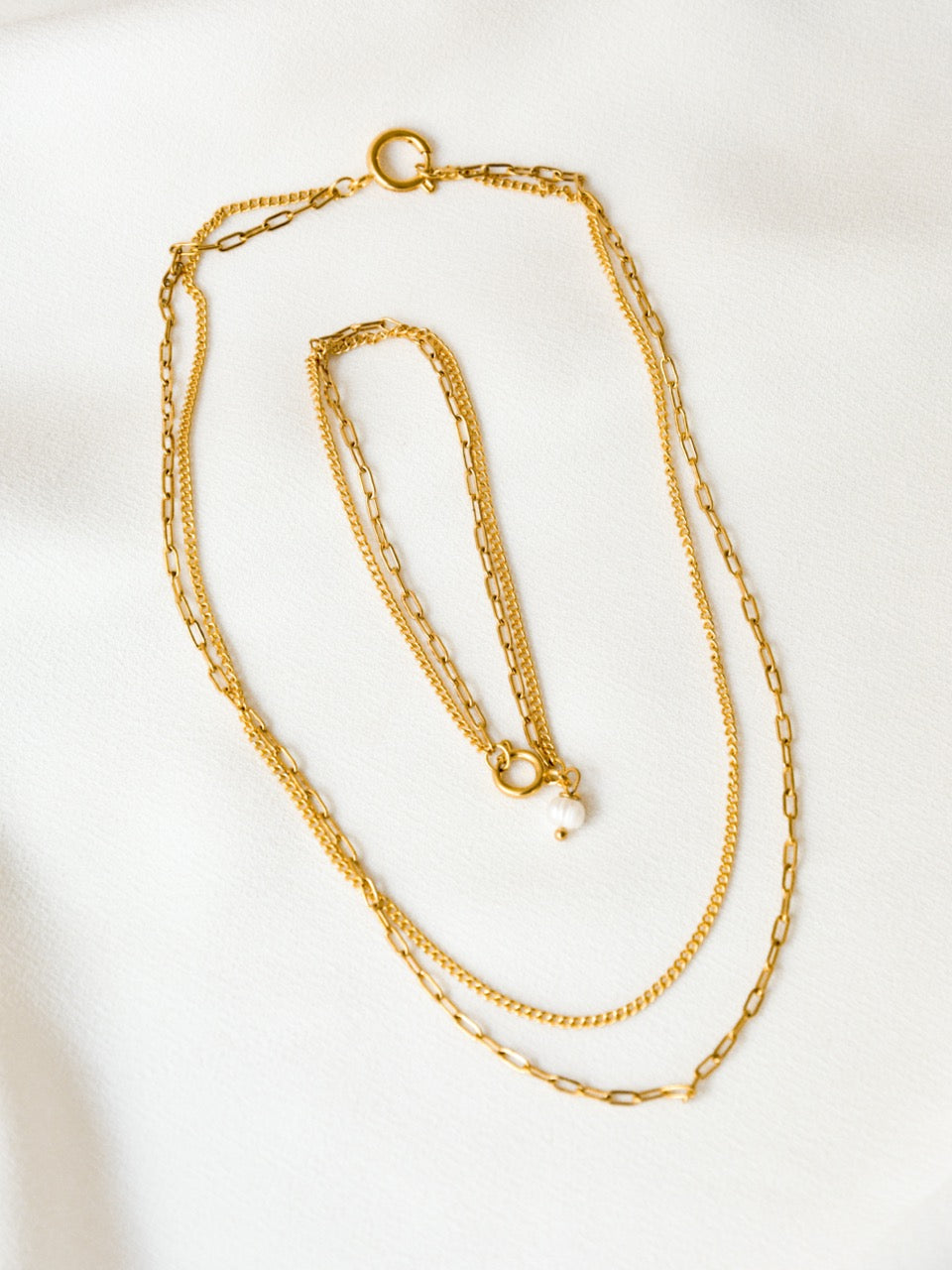 Conjunto Minimalista em Aço Colar e Pulseira Duplos