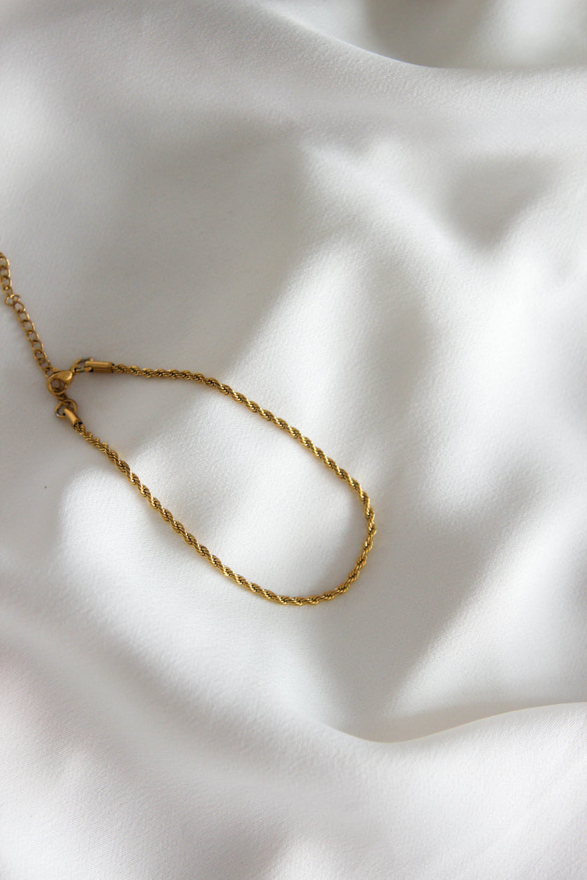 Gold or Silver Interlaced Steel Foot Bracelet