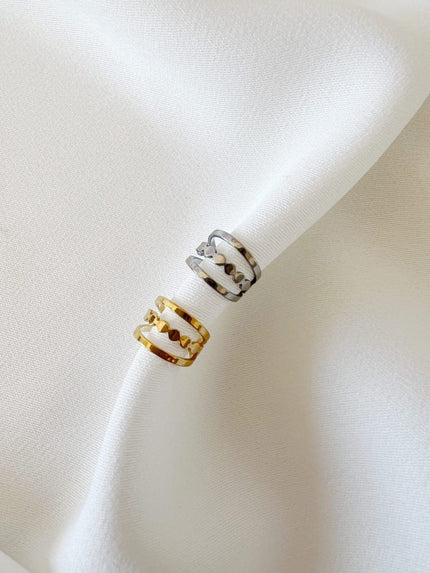 Ear Cuff Dourado e Prateado em Aço