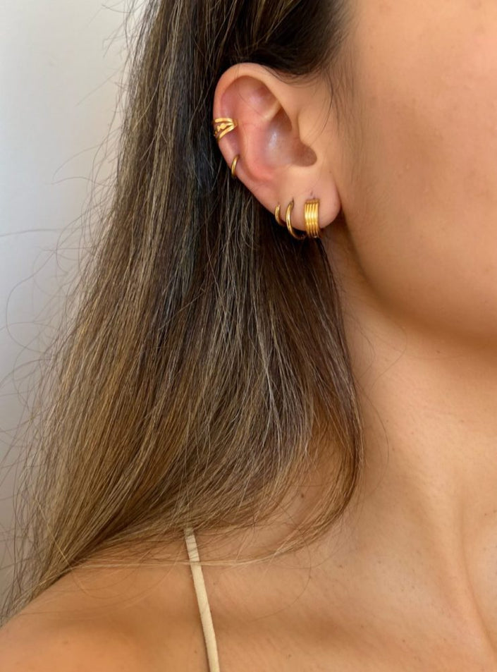 Gold and Silver Steel Ear Cuff